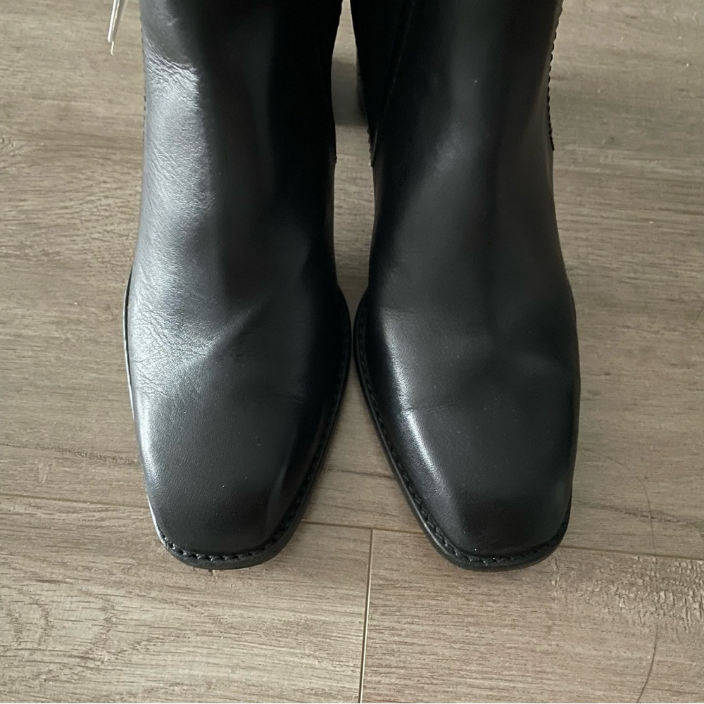 Zara Leather Heeled Ankle Boots - Picture 4 of 6